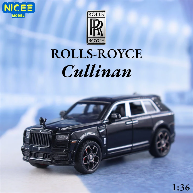 1:36 Rolls-Royce Cullinan Alta Simulazione Pressofuso In Lega Di Metallo Modello Di Auto Sound Light Pull Back Collection Giocattoli Per Bambini Regal