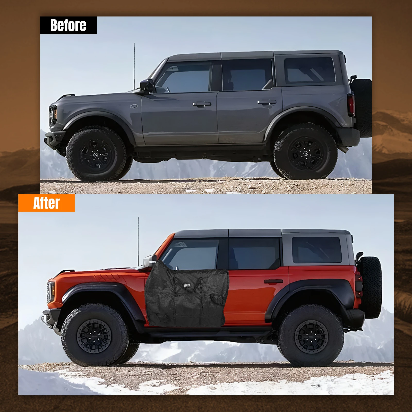 4pcs Door Storage Bag Doors Protection Storage Bag Doors Panels Organizer Bag for Ford Bronco 2021 2022 2023 2024 2025 4 Door