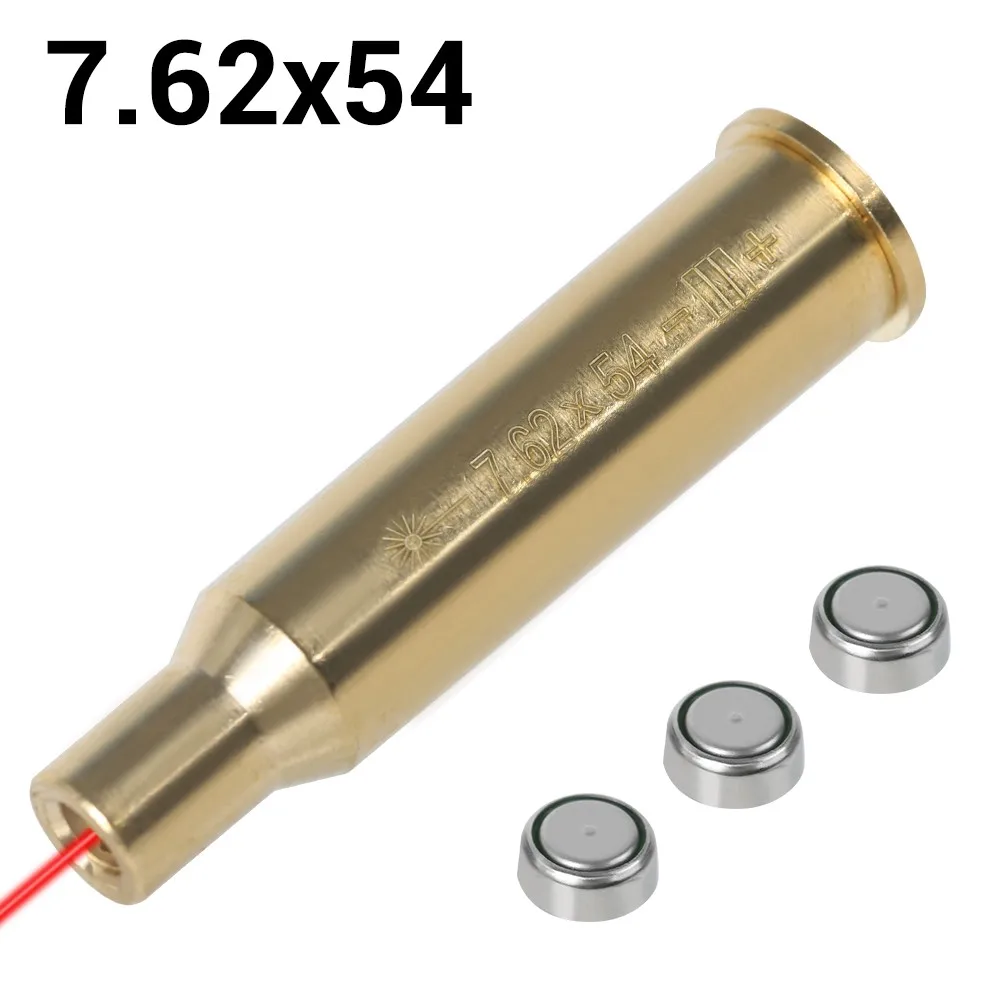 7.62x54mm Red Dot Laser Bore Sight Brass Boresight Cartridge Bore Sighter Power Laser Pointer for Hunting Shooting Airsoft Toys