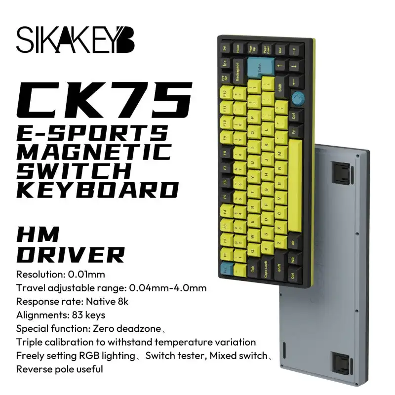 Sikakeyb-磁気スイッチメカニカルキーボード、城ck75 - AliExpress