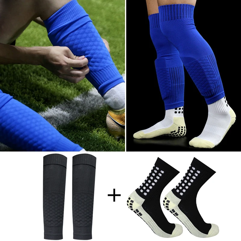Leg Style Socks 2023 Soccer 1 Protective High Set Quality Shin Guards Football Leg Socks