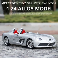 

1:24 SLR Convertible Alloy Sports Car Model Diecast Metal Toy Vehicles Car Model Collection Sound and Light Simulation Kids Gift