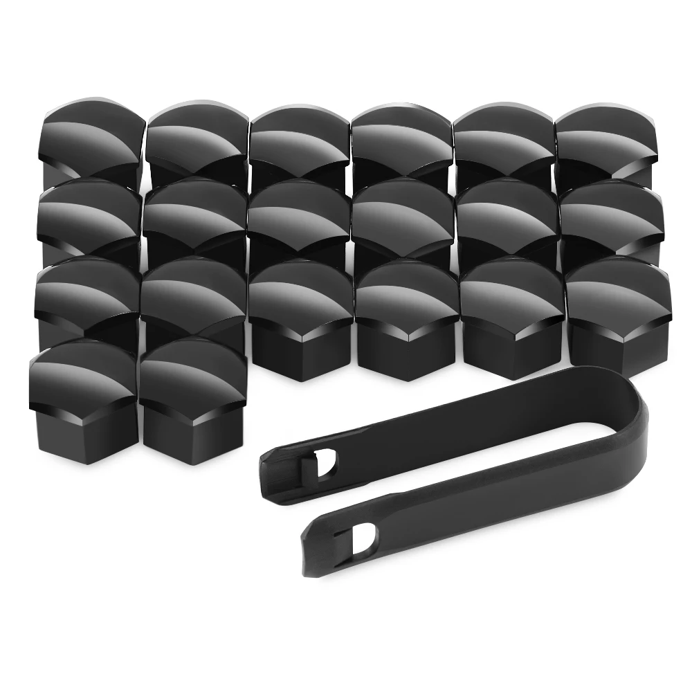 20 Tappi Per Bulloni Da 19 Mm Per VW T5 T6 (2003-2020), Coprimozzi Auto In Plastica Con Estrattore, Nero