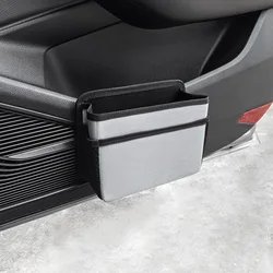 Universal Hanging Car Door Trash Can with Lid - Compact Vehicle Storage Organizer for Back Seat Tidy - Up (GRAY)