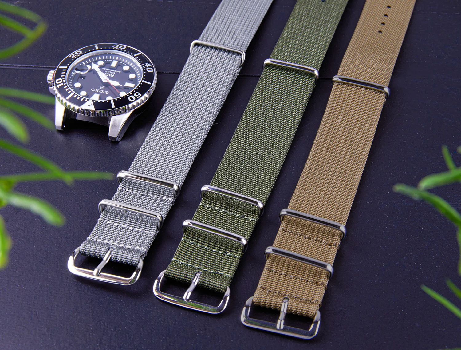 Comfortable Nylon Ribbed Military-Style Washable Watch Strap for Men