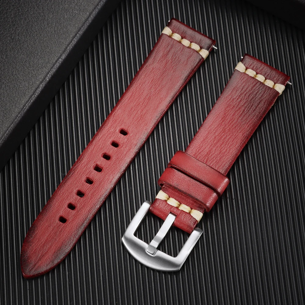 Handmade Retro Italian Leather Business Universal Watch Strap - Premium Cowhide Band