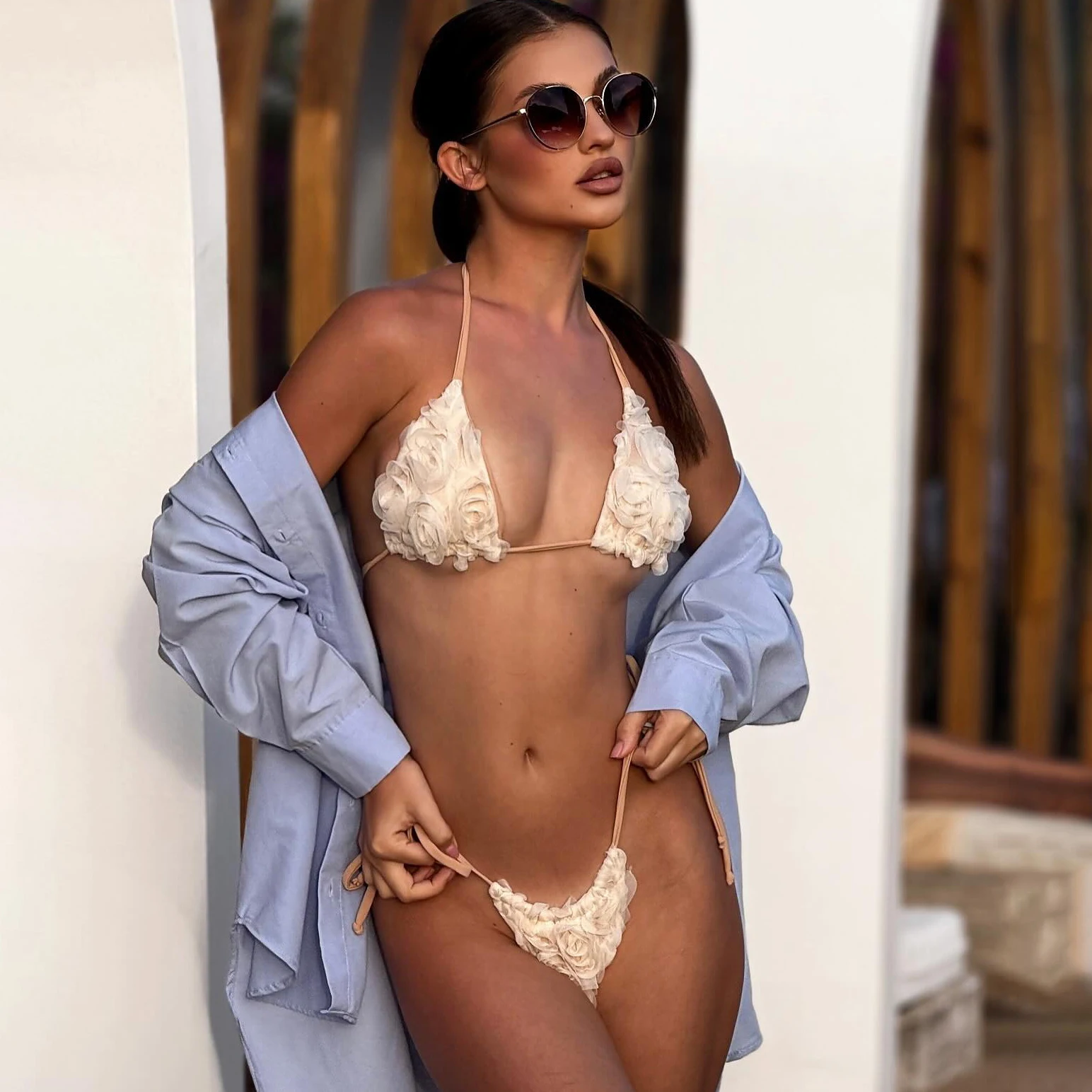 2025 Bandeau Biquini Sexy Bikini Women Swimsuit Push Up Swimwear Female Strappy Bathing Suit Floral Bodysuit Beachwear Swim Suit 6