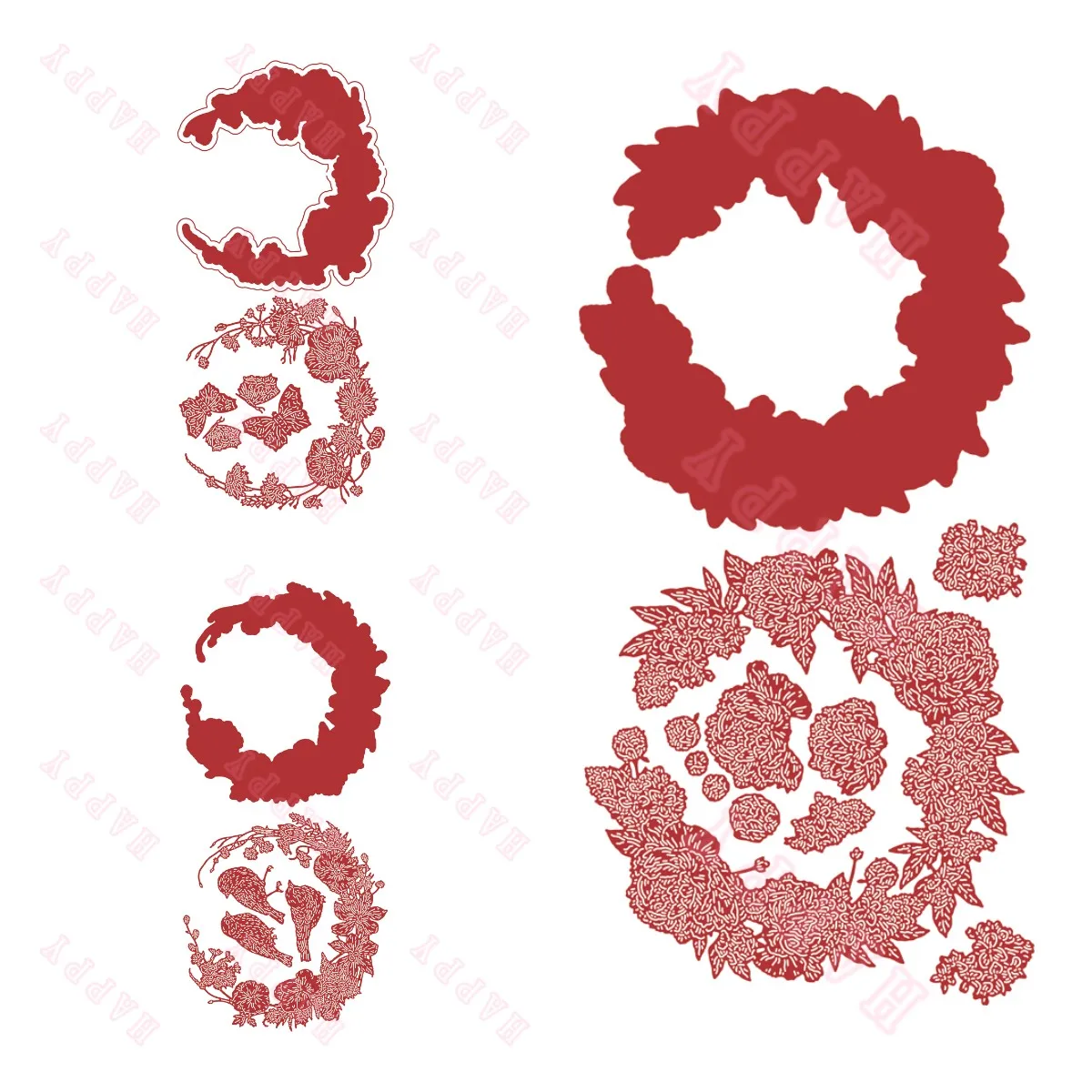 

Flowers Surround Birds And Butterflies Cut Dies Scrapbook Diary Decoration Embossing Template DIY Paper Craft Knife Mould Hot
