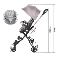 Poussette bébé légère, poussette de voyage, pliage automatique, facile à serrer, dossier réglable pour position inclinable 4
