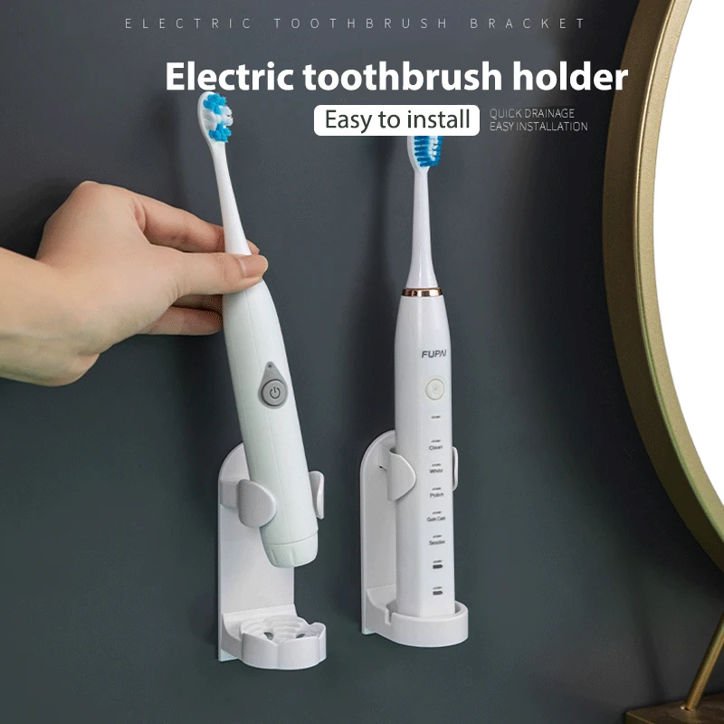 No Hole Punching Electric Toothbrush Holder Base Placeholder Shelf Wall