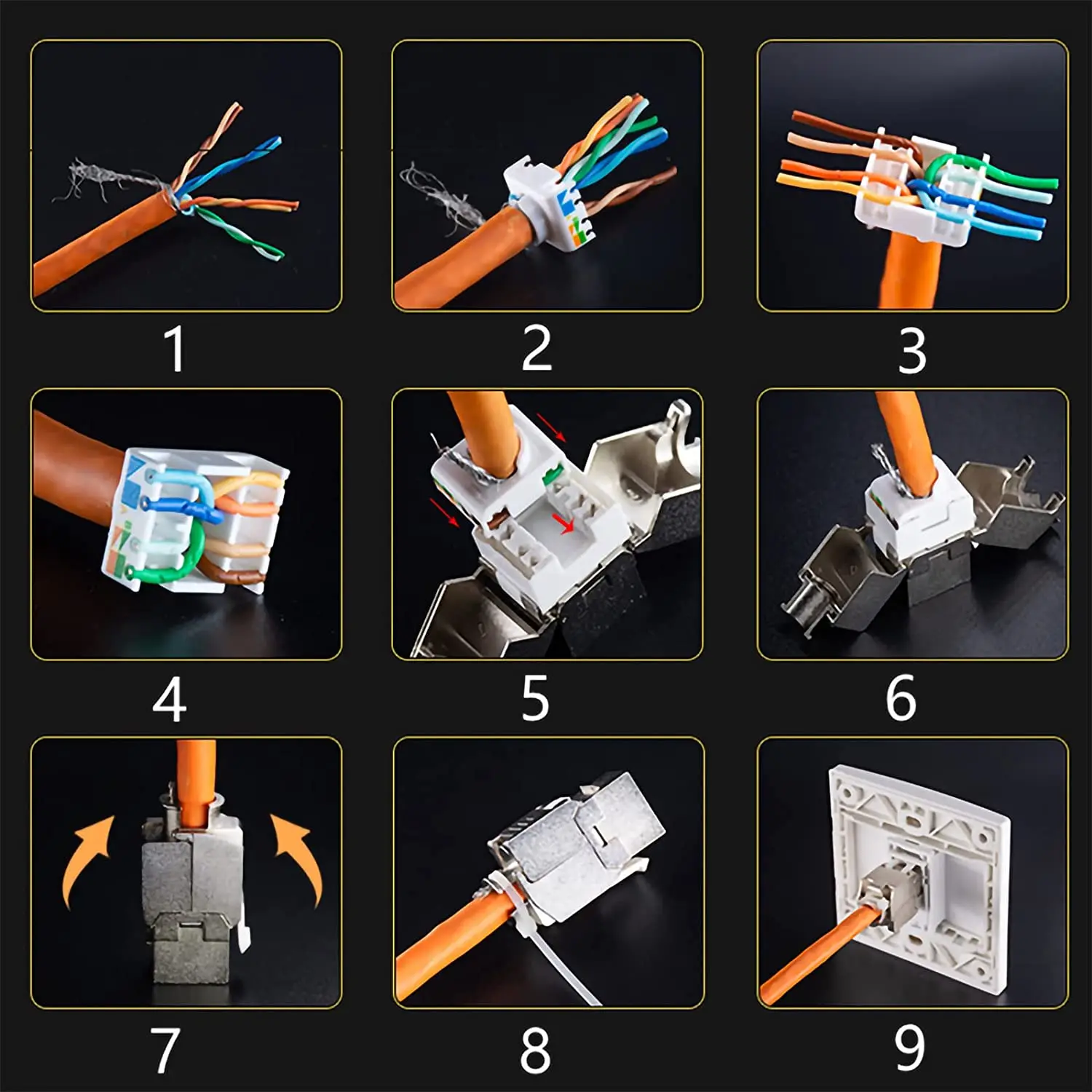 ZoeRax 1pcs RJ45 Shielded cat6A Cat7 Keystone Jack 180 Degree