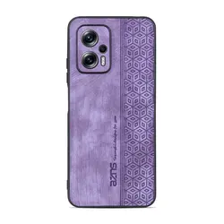 Ultrathin Cube Pattern Leather Case - Full Protection Shockproof Cover for Xiaomi 14T Pro (PURPLE)