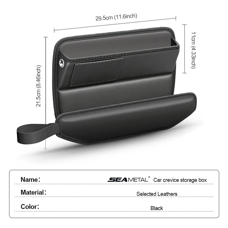 Premium PU Leather Car Seat Gap Storage Pocket Organizer