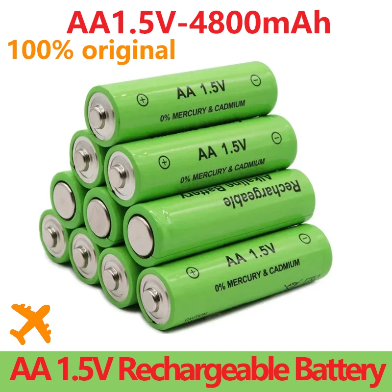 

AA1.5V rechargeable battery, 4800mAh high-capacity lithium-ion battery,1.5VAA battery clock mouse computer toy 2024 FreeShipping