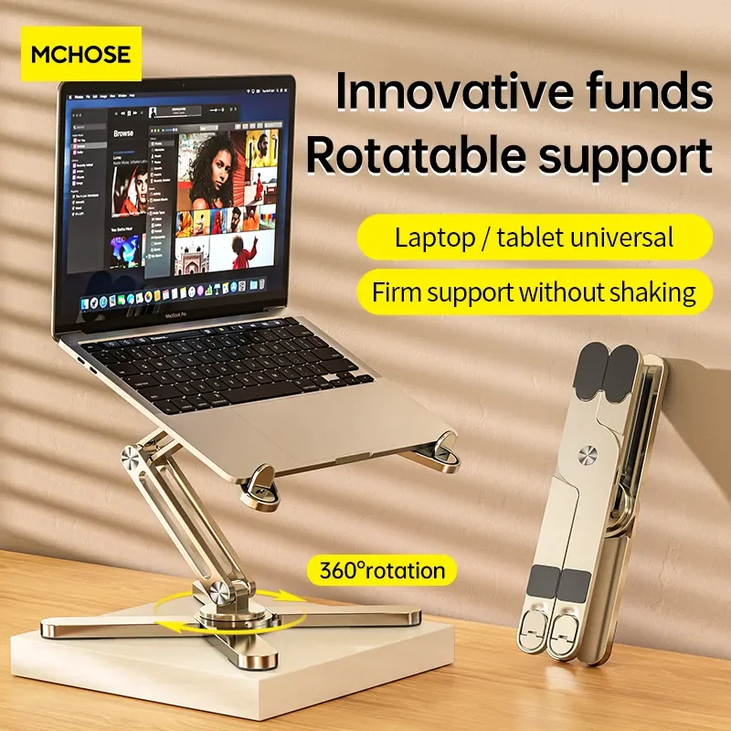 Подставка для ноутбука MC N86, Поворот на 360 °, портативный кронштейн для ноутбука, рассеивание тепла, складной алюминиевый держатель, подходит для Macbook Air Pro
