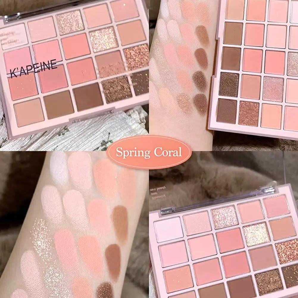 9/20Colors Coral Glitter Eyeshadow Makeup Pink Rose Eye Shadow Palette Low Saturation Nude Brown Matte Eyeshadow Cosmetics