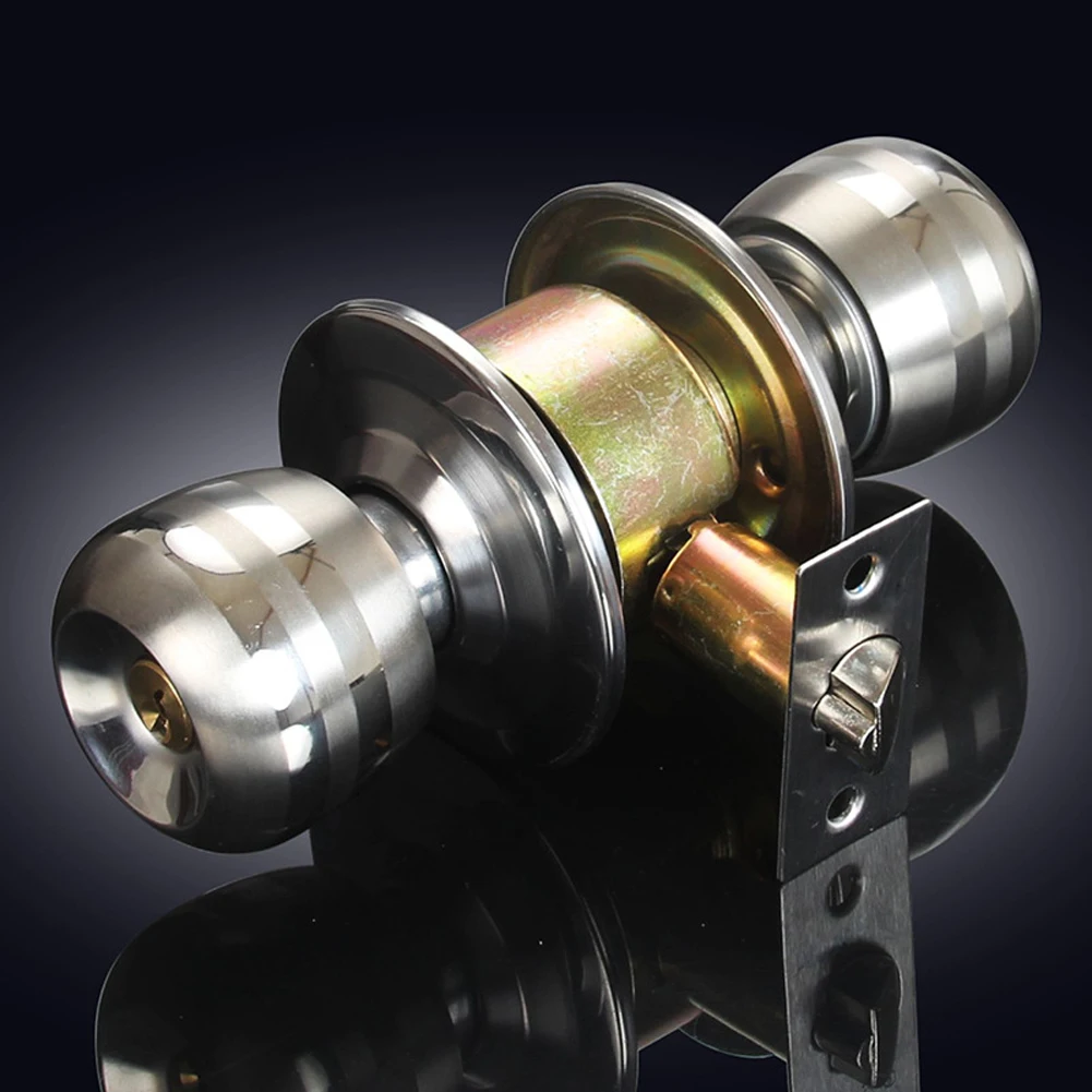 Aluminum Alloy Globular Door Knobs Rotation Lock Knobset Handle Metal Door Knob With Key For Bedrooms Living Rooms