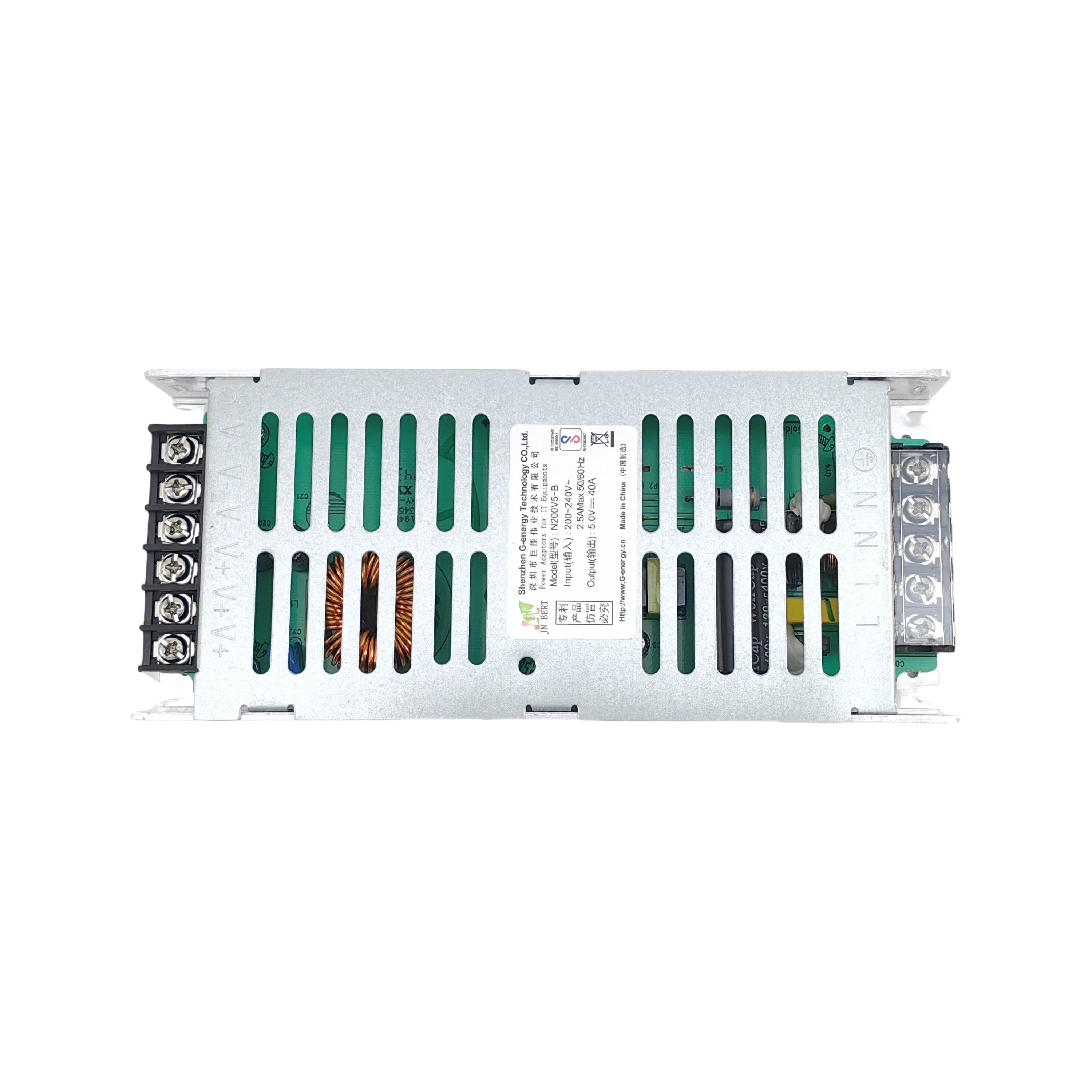G-energy N200V5-B Slim 5V 40A 200W LED Power Supply For LED Screen Power Switch