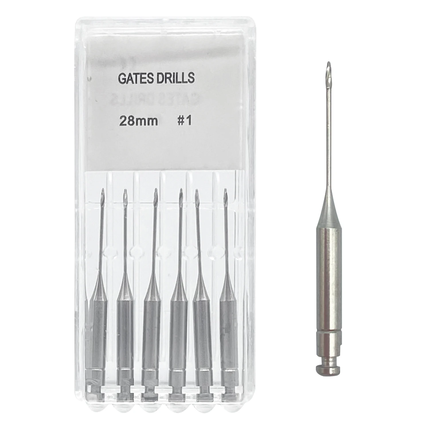 Dargon Lot de 6 limes endodontiques Gates rotatives Glidden 28 mm/32 mm en acier inoxydable pour usage mécanique, n° 1 à 6_voghion.com