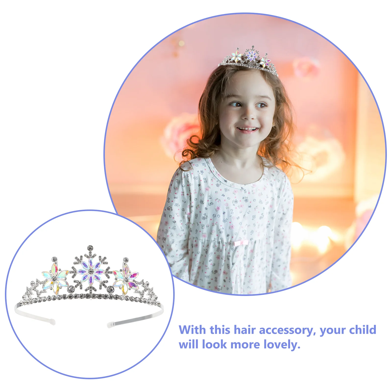 Party Hair Hoop Crown Children's Headband Headbands for Women's Snowflake Headdress Kids Alloy Costumes Girls 6
