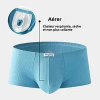Boxer taille basse pour hommes, culotte côtelée de couleur unie, 1 pièce/3 pièces/9 pièces 3
