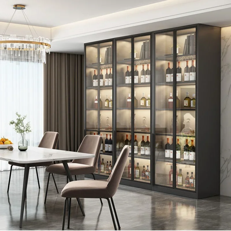 Glass Storage Wine Cabinets Liquor Wall Display Living Room Wine Cabinets Simplicity Luxury Botellero Vino Furniture QF50JG