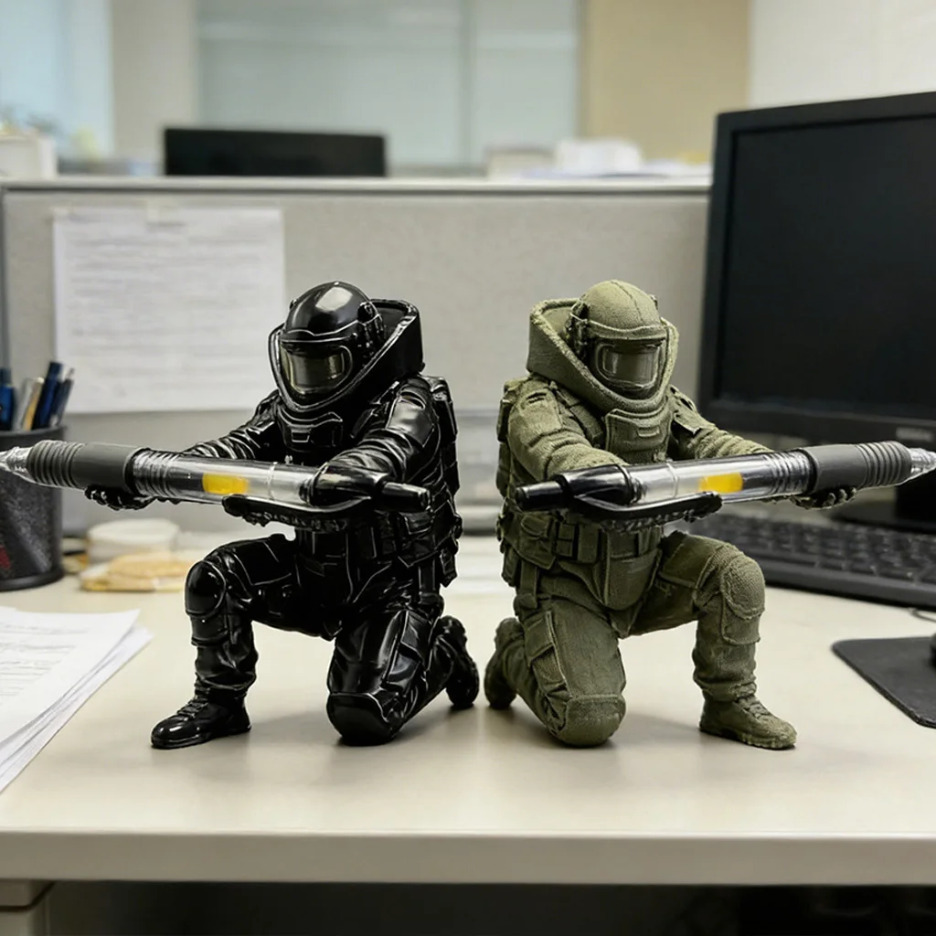 3D Printed Soldier Statue Pen Holder Desktop Organizer Creative Office Stationery Stand Cool Desk Decor Gift for Men Boys 2