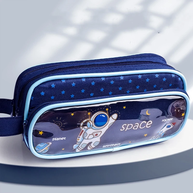 

Astronaut Bunny Pencil Cases Portable Huge Capacity MultiLayer Multifunctional Pen Bag Organizer Pouch Stationery