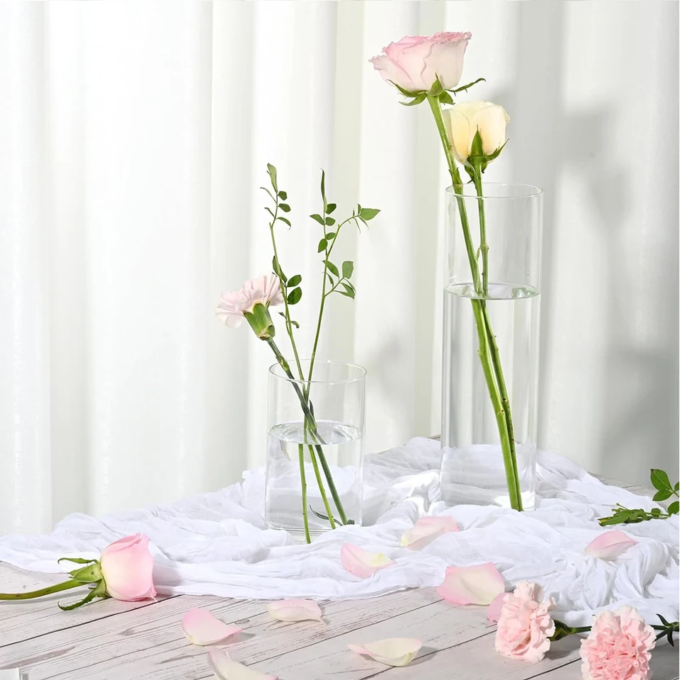 Glass Cylinder Vases 4/6/8 Inch Tall Clear Flower Vase Hurricane Floating  Candle Holder for Table Centerpiece Wedding Home Decor - AliExpress, image size:960x960