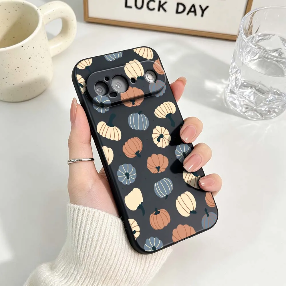 Spooky Pumpkin Cat Black Soft Silicone Phone Case