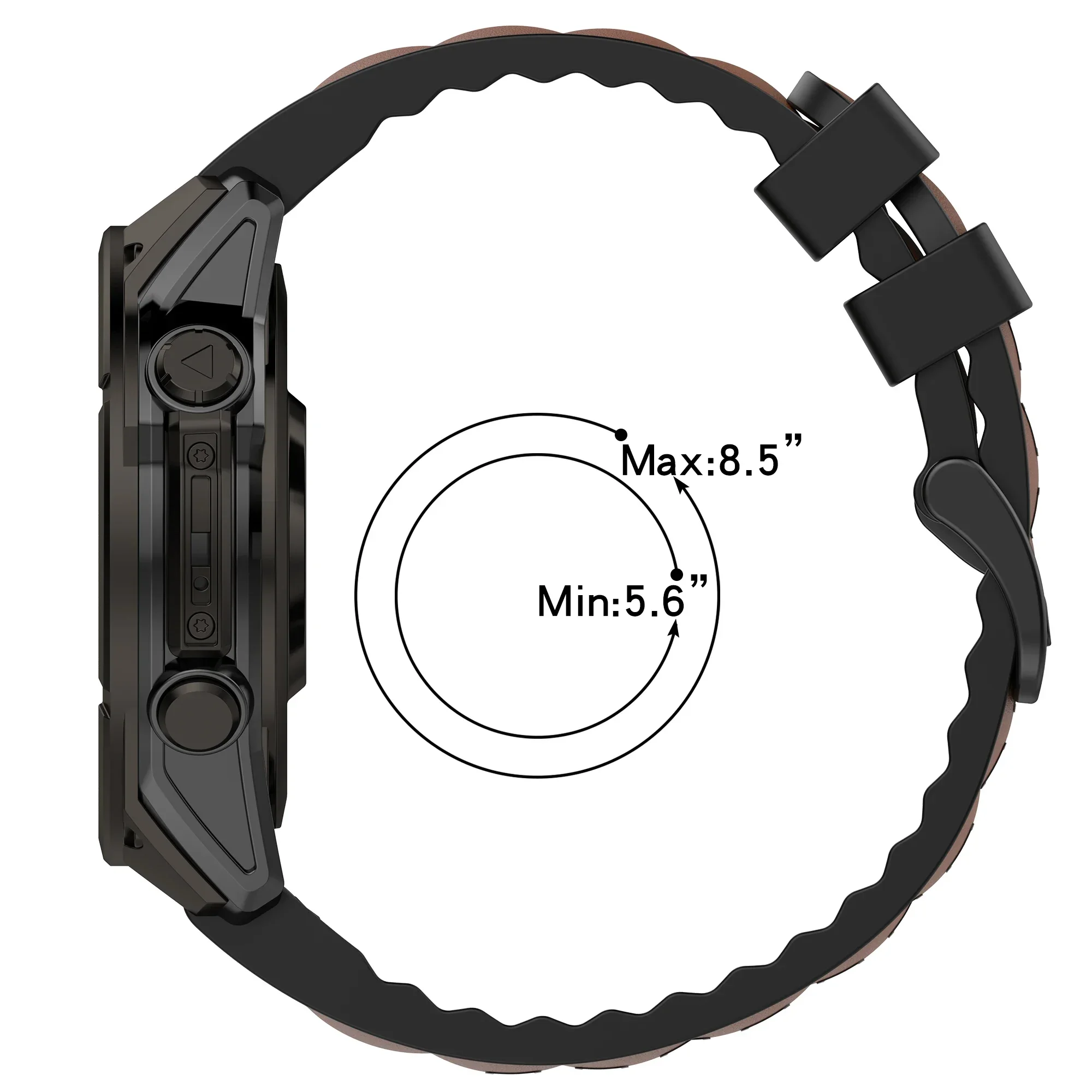 Enhanced Silicone & Nylon Watch Strap - QuickFit 22 26mm Band