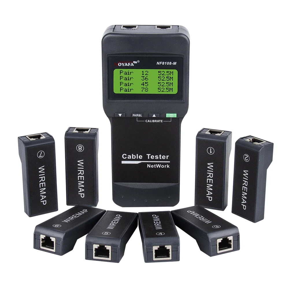 NOYAFA NF-8108M Digital Network LAN Cable Tester Meter RJ45 5E, 6E Coaxial Cable Tracker Tool Measure Network Cable Length 4
