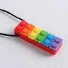 1Pc Sensory Chew Necklace Brick Chewy Kids Silicone Biting Pencil Topper Teether Toy, Silicone teether for children with autism 5