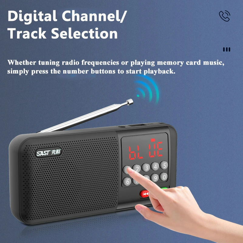 미니 FM 라디오 LED 디스플레이 디지털 라디오 수신기 무선 블루투스 스피커 손전등 TF 카드 USB 3.5MM 헤드폰 재생