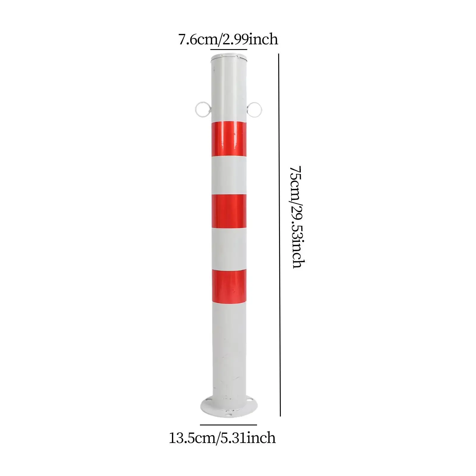 Safe Bollard Accessories 30' H Red and White Sturdy Protective Metal Parking
