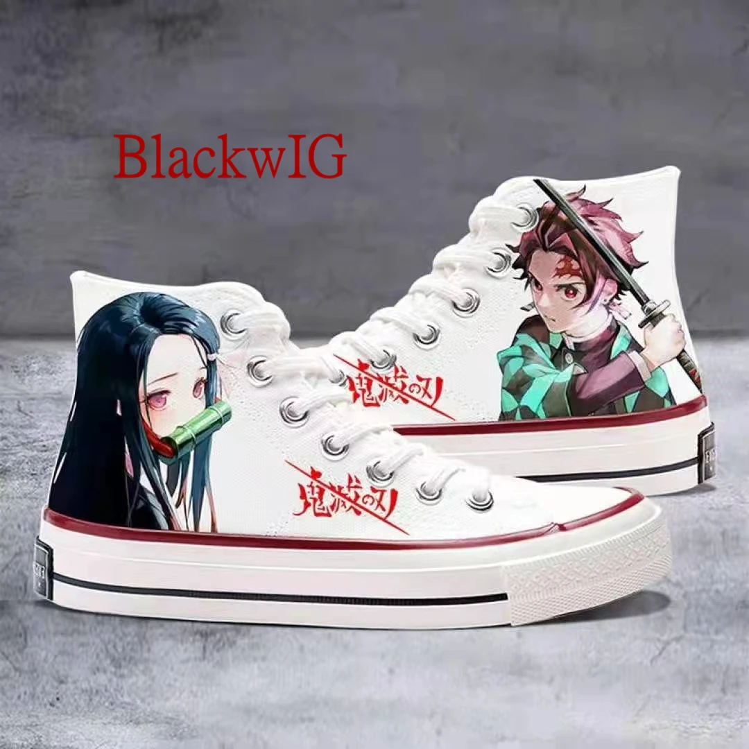 

Fashion Canvas Shoes For Unisex Anime Cosplay Kamado Nezuko Tanjirou Cosplay Boots Shoes For Halloween Gifts