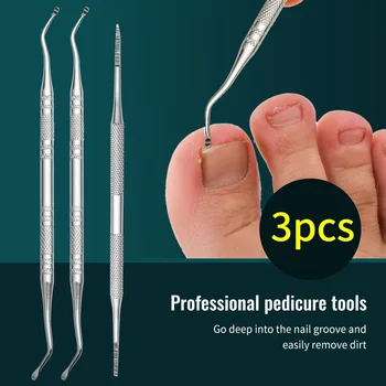Strumenti professionali per pedicure in 3 pezzi: detergente per scanalature per unghie, lima per unghie e sollevatore per unghie dei piedi - Design antiscivolo per una cura sicura delle unghie 1