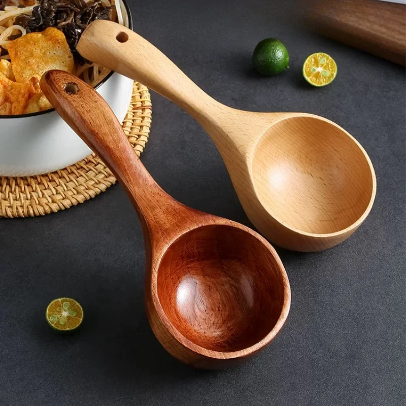 Wooden Scoop Spoon Japan Large Spoon Kitchen Household Water Scoop for Ramen Rice