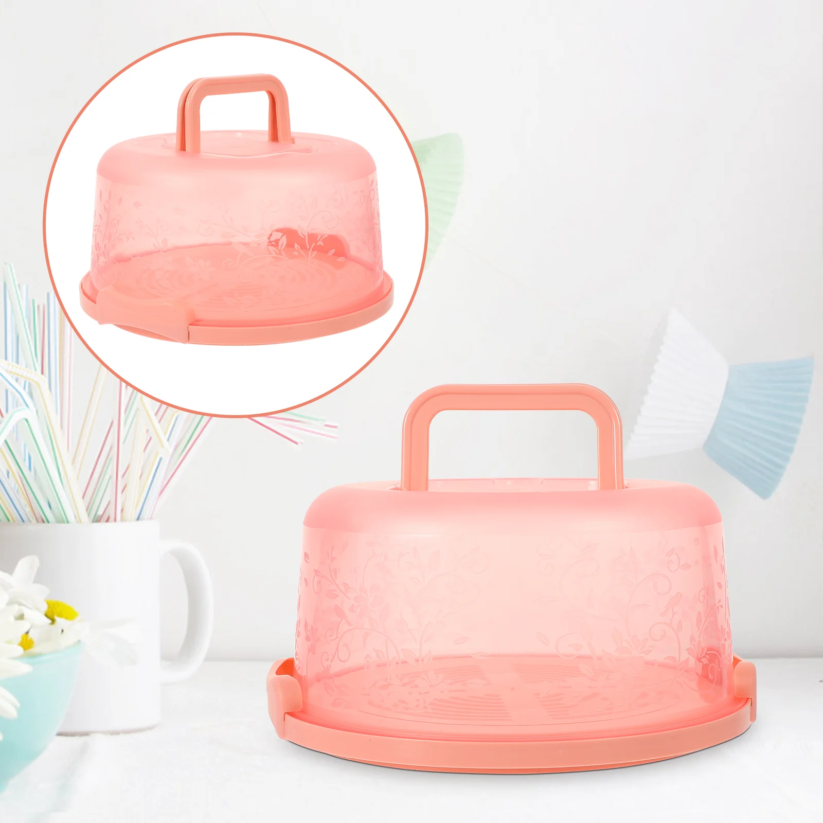 

Cake Carrying Case Clear Cake Stand Portable Travel Cake Carrier Cake Carrier Cake Keeper Cake Boxes Lid Cover Handle