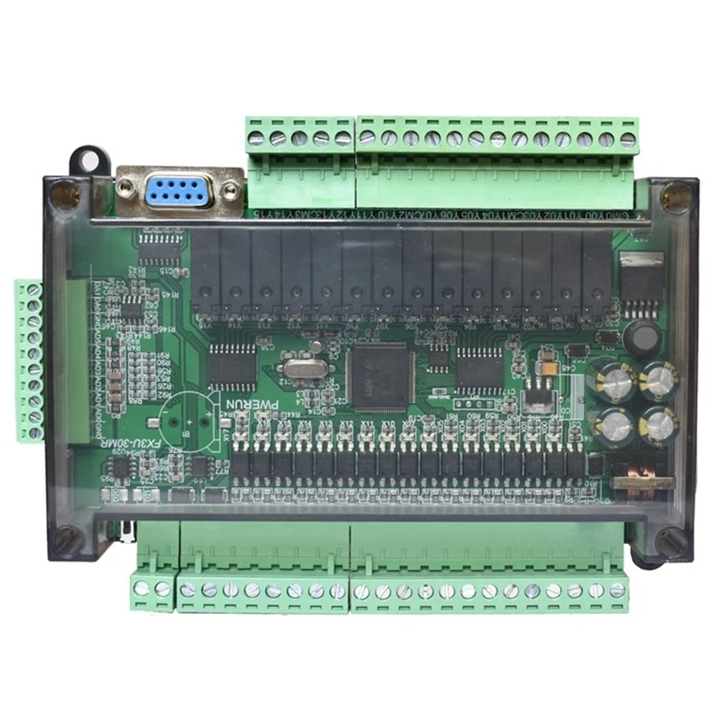 plc-industrial-control-board-simple-programmable-controller-type-fx3u-30mr-plus-clock-485-communication-with-housing