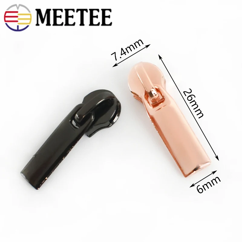 20pcs Meetee Zipper Sliders for 3# Nylon Zippers Tapes Puller Jacket Pocket Decor Zip Head Bag Repair Kit DIY Sewing Accessories