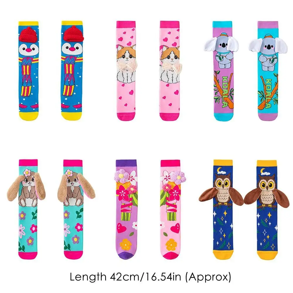 Cotton Cartoon Knee Socks for Kids with 3D Penguin and Koala Designs