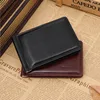 New Fashion Small Men's Leather Money Clip Wallet With Coin Pocket Card Slot Cash Holder ID Bag Magnet Hasp Mini Purse For Male 2