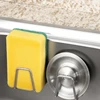 Kitchen Sink Accessories organizer shelf Sponges Drain Drying Rack Stainless Steel Kitchen Sponges Holder Self Adhesive Sink 5