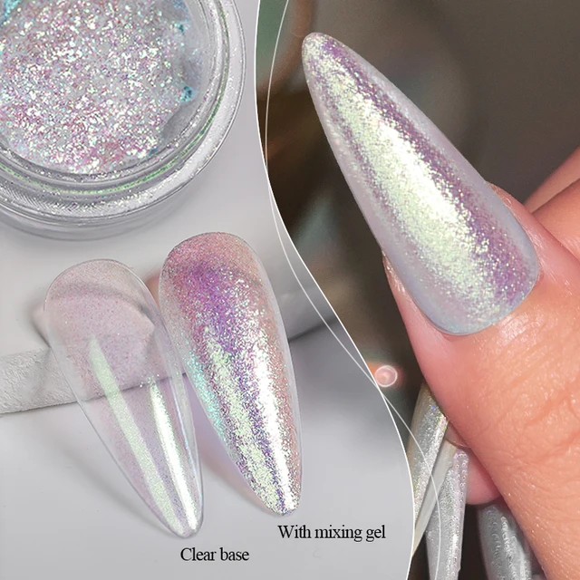 1 Box Pearl Nail Powder Glitter Auroras Pink Pigment Moonlight Mirror Shell Rubbing Dust Manicure Nail Decoartion Painting