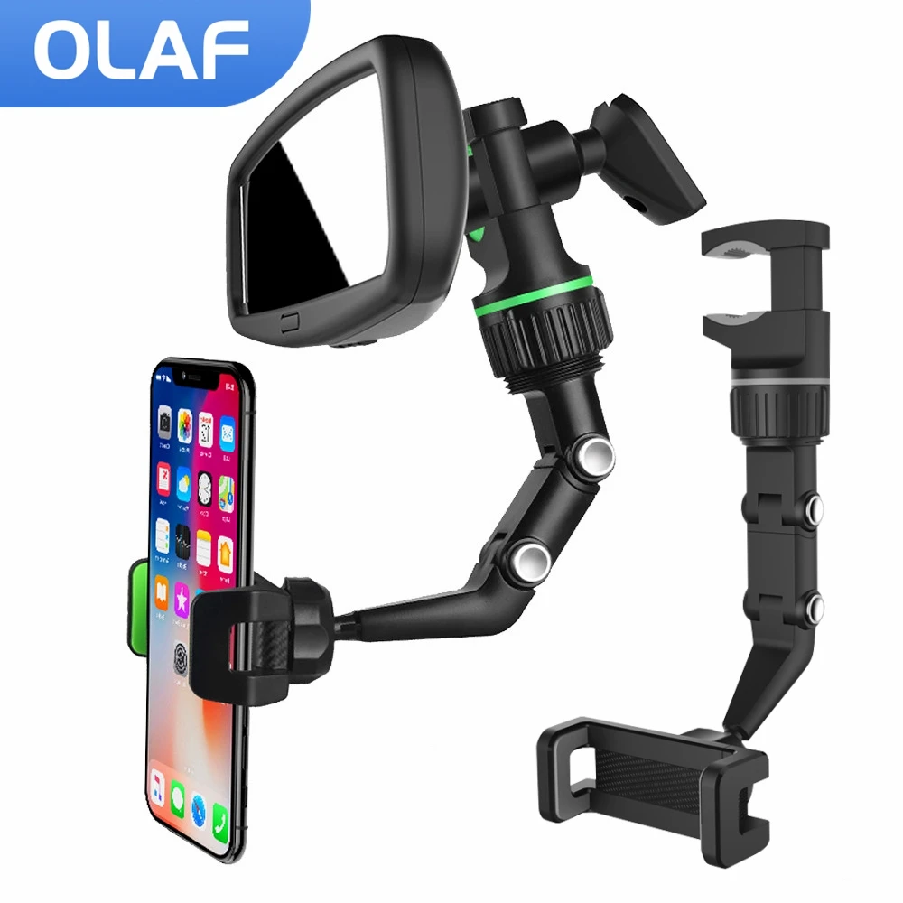 OlafCarPhoneHolderMultifunctional360RotatableReviewMirrorSeat