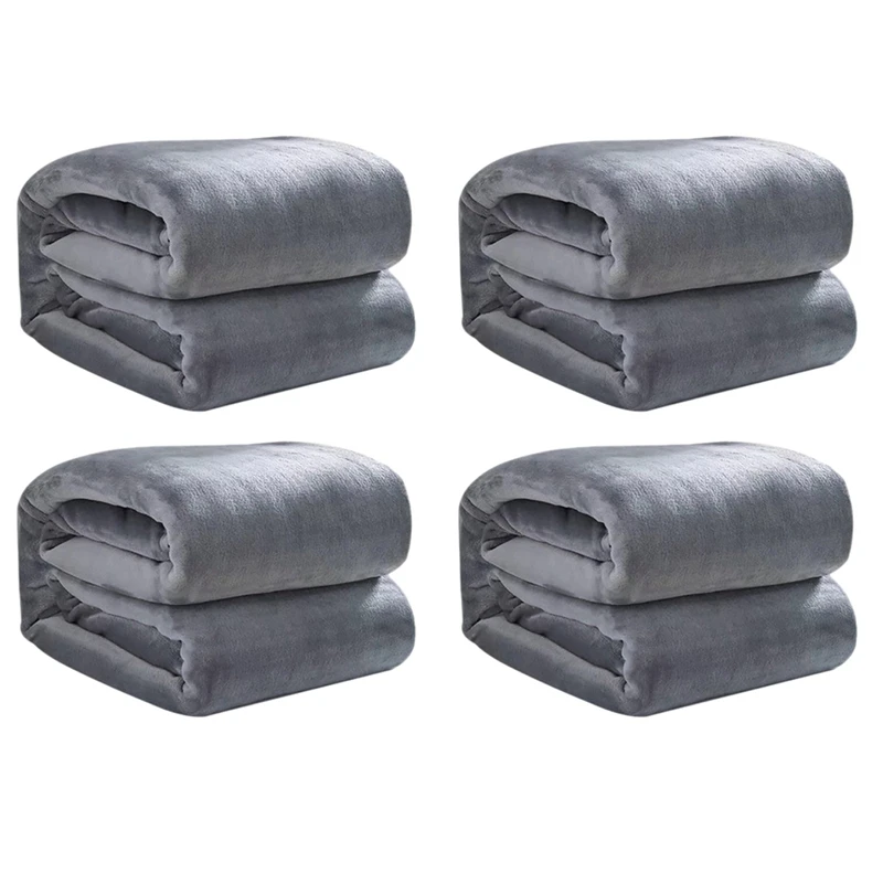 

4 шт., однотонное мягкое одеяло для кровати и гостиной