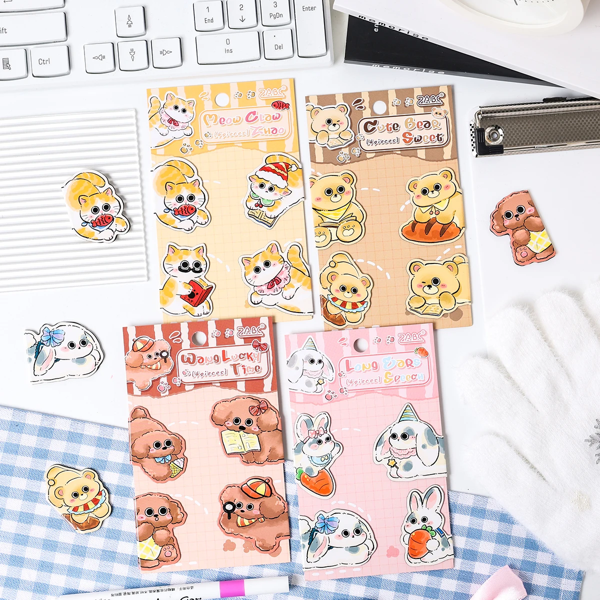 4pcs cartoon animal bookmark, magnetic reading bookmark and DIY book decoration,Fashion stationery gift for friends
