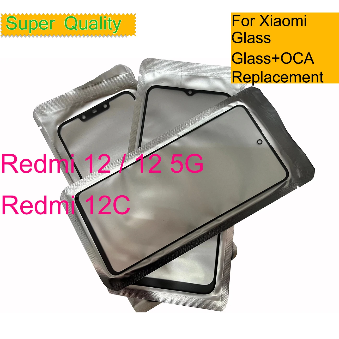 

10 шт./партия для Xiaomi Redmi 12 12C 13C Сенсорная панель передняя внешняя стеклянная линза для Redmi 12C ЖК-стекло переднее с OCA