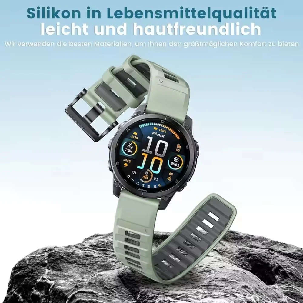Enhanced Silicone Sport Strap - Quickfit 22mm/26mm Band